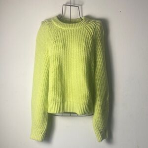 Bershka Neon Yellow /Greenish Crew Neck Sweater